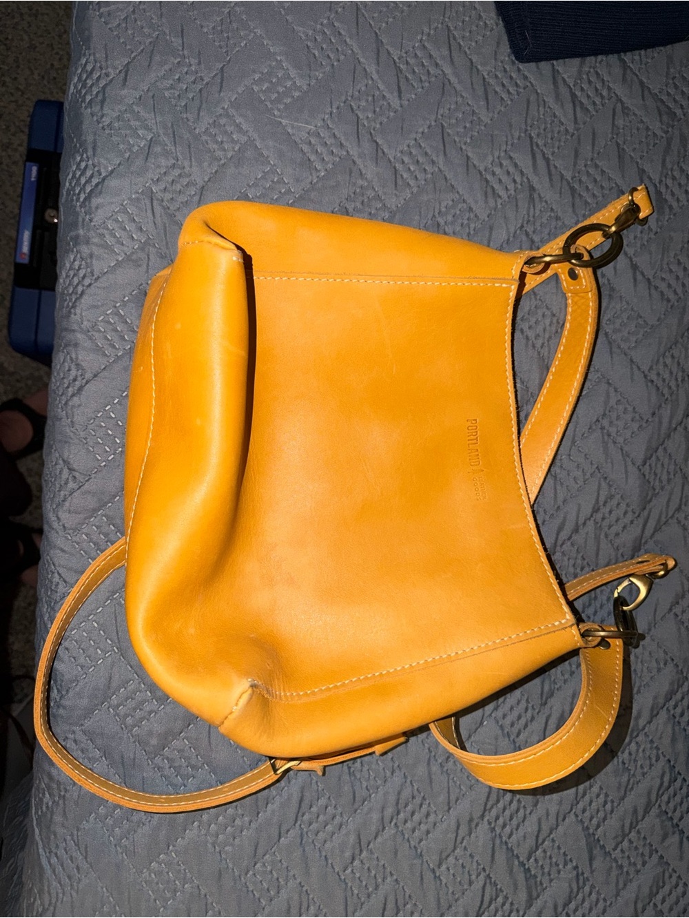 Portland Leather Sunflower Yellow Leather Crossbody Bag